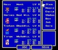 une photo d'Ã©cran de Final Fantasy 3 sur Nintendo Nes